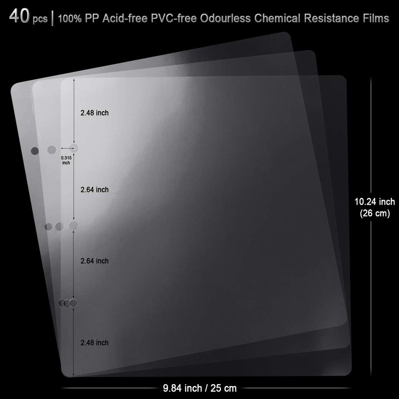 ADVcer 40 Sheets 9.84 x 10.24" Clear Insert Page Protectors Film - Exclusive Customized (NOT Pocket Non-adhesive) Acid Free Flexible Photo Sheet Divider, ONLY match ADVcer 10x10 Photo Album Scrapbooks - Image 2